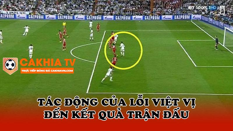 Tác động của lỗi việt vị đến kết quả trận đấu